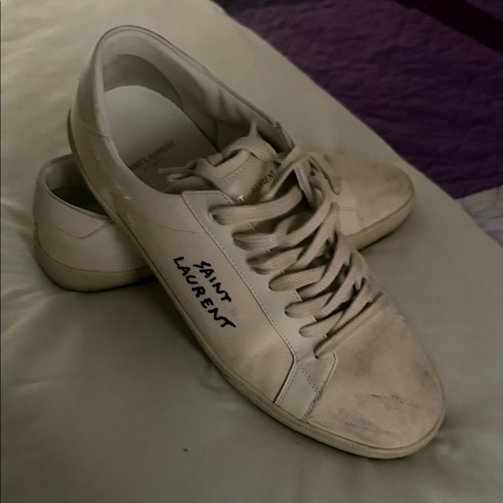 Saint Laurent Cream Sneakers for Men